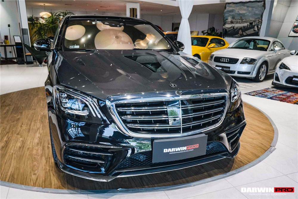 2014-2020 Mercedes Benz W222 Sedan iMP Design Carbon Fiber Hood | Fits S450, S550, S560, S63AMG, S65AMG - DarwinPRO Aerodynamics