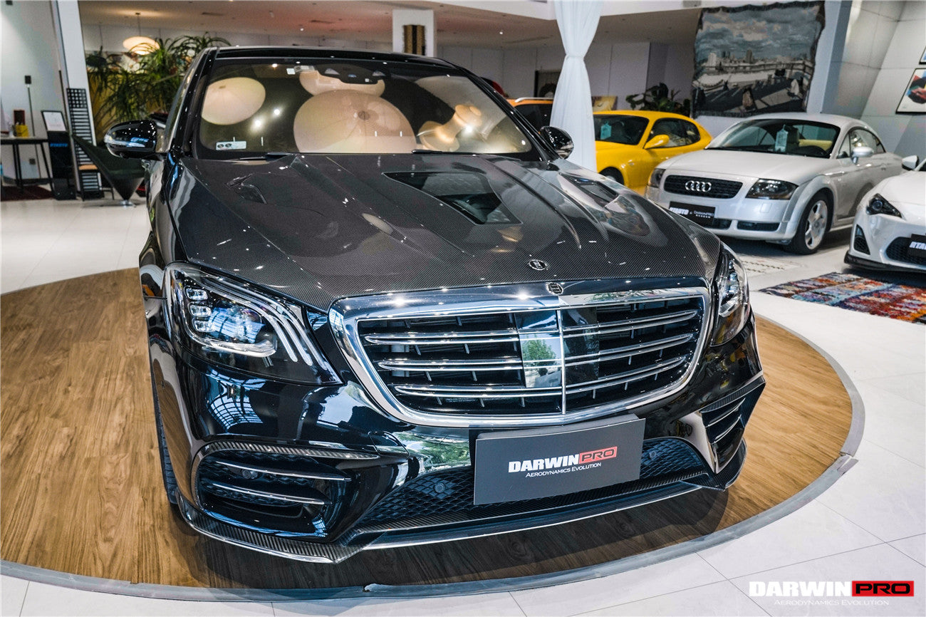 2014-2020 Mercedes Benz W222 Sedan iMP Design Carbon Fiber Hood | Fits S450, S550, S560, S63AMG, S65AMG - DarwinPRO Aerodynamics