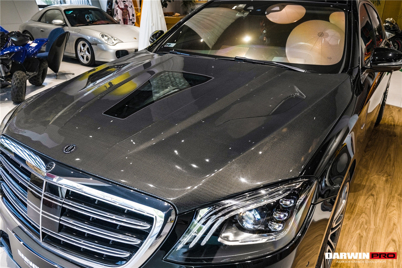2014-2020 Mercedes Benz W222 Sedan iMP Design Carbon Fiber Hood | Fits S450, S550, S560, S63AMG, S65AMG - DarwinPRO Aerodynamics