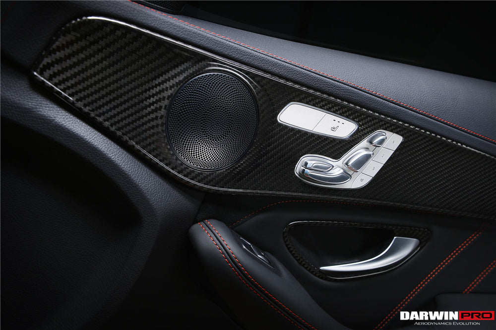 2015-2021 Mercedes Benz W205 C63 S AMG Sedan Carbon Fiber Interior Door Panel Trim Cover Strip