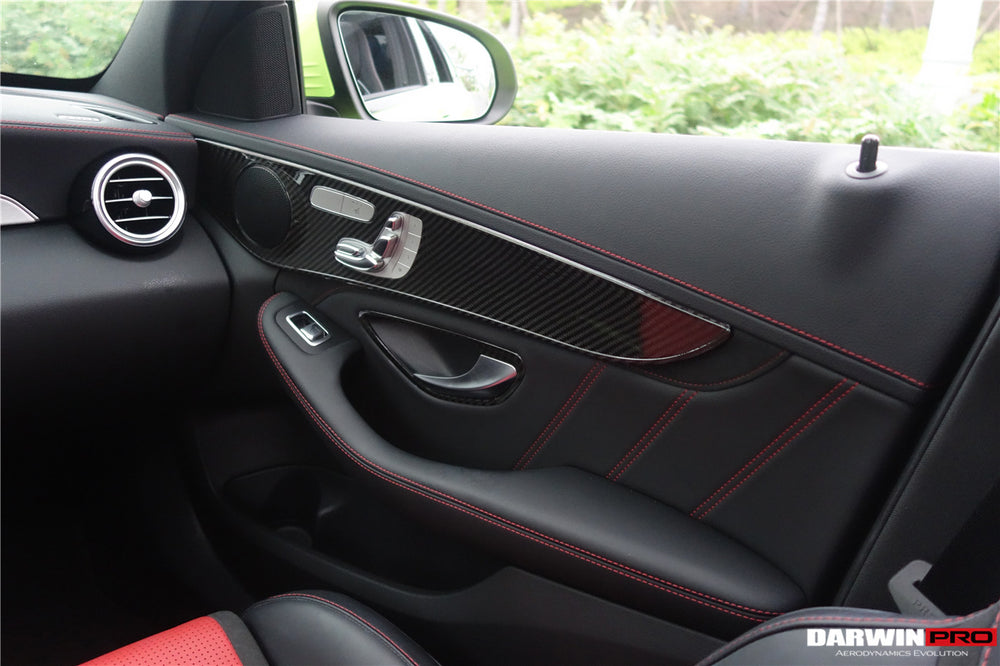 2015-2021 Mercedes Benz W205 C63 S AMG Sedan Carbon Fiber Interior Door Panel Trim Cover Strip