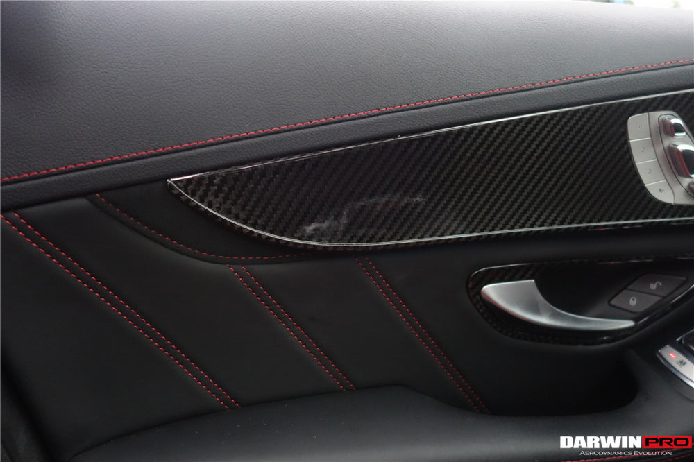 2015-2021 Mercedes Benz W205 C63 S AMG Sedan Carbon Fiber Interior Door Panel Trim Cover Strip