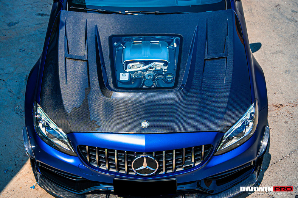 DarwinPRO 2015-2021 Mercedes Benz W205 C63 & S AMG IMP Performance Partial Carbon Fiber Hood - DarwinPRO Aerodynamics