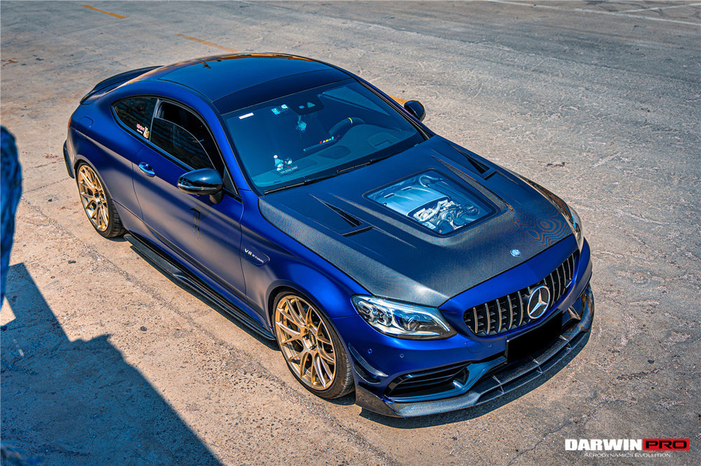 DarwinPRO 2015-2021 Mercedes Benz W205 C63 & S AMG IMP Performance Partial Carbon Fiber Hood - DarwinPRO Aerodynamics
