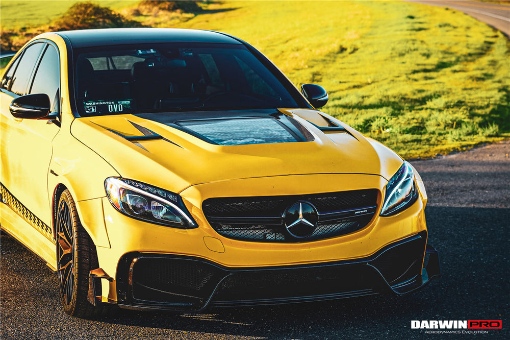 DarwinPRO 2015-2021 Mercedes Benz W205 C63 & S AMG IMP Performance Partial Carbon Fiber Hood - DarwinPRO Aerodynamics