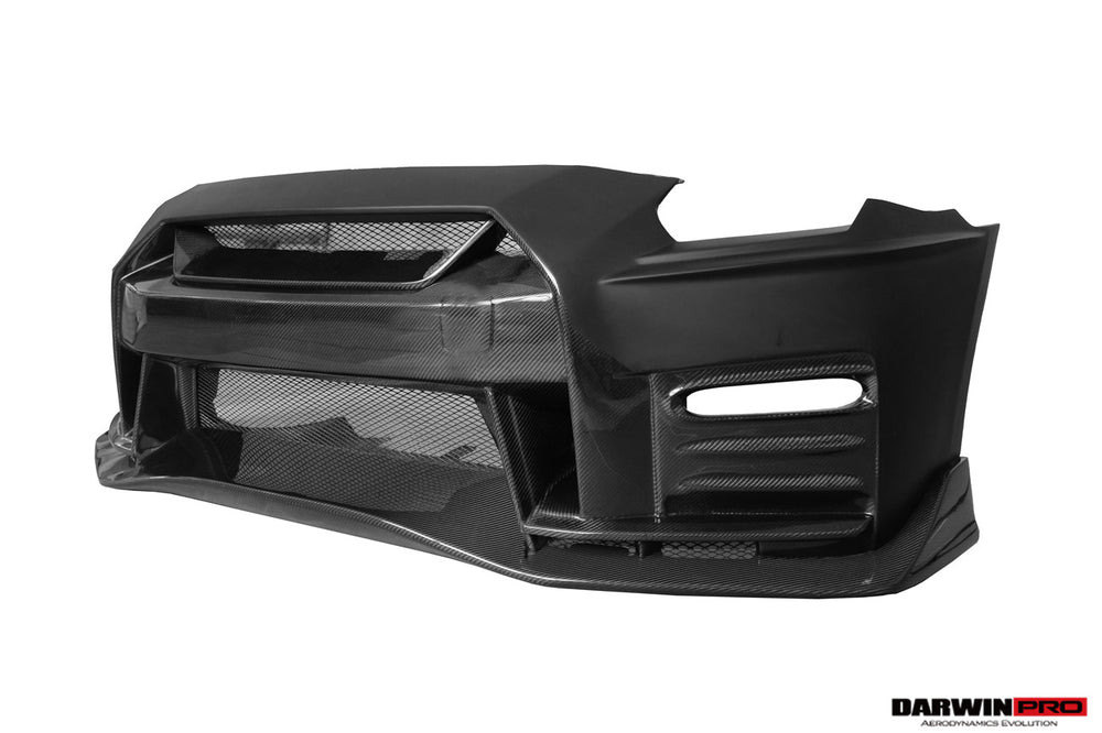 DarwinPRO 2008-2016 Nissan GTR R35 CBA DBA Ver17 NSM Style Partial Carbon Fiber Front Bumper