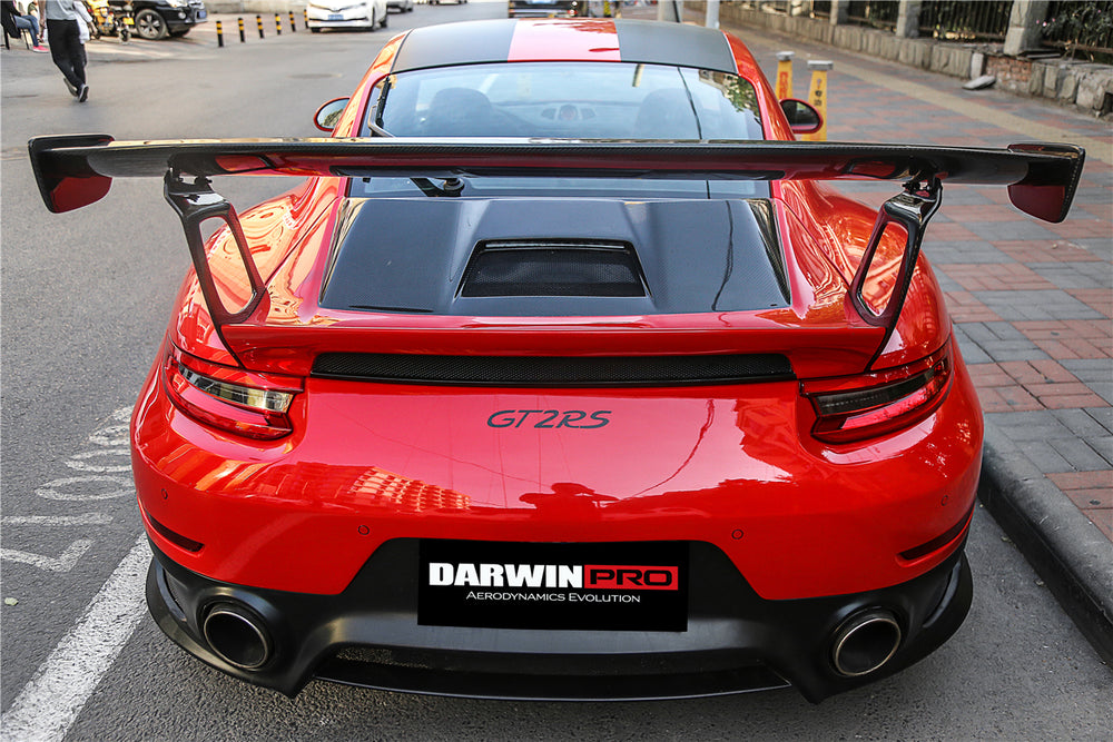 DarwinPRO 2016-2019 Porsche 911 991.2 Carrera & S GT2RS Style Partial Carbon Fiber Rear Bumper - DarwinPRO Aerodynamics