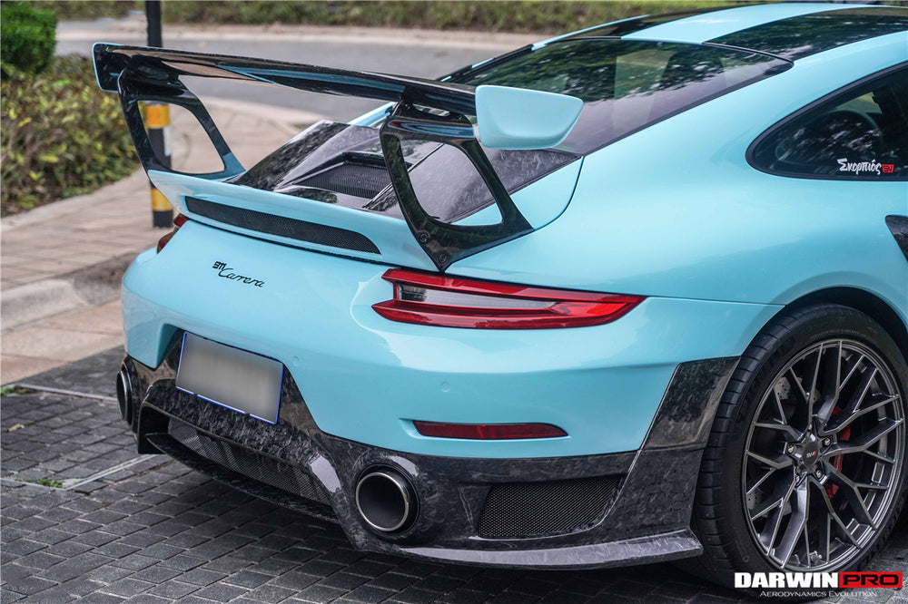 DarwinPRO 2016-2019 Porsche 911 991.2 Carrera & S GT2RS Style Partial Carbon Fiber Rear Bumper - DarwinPRO Aerodynamics