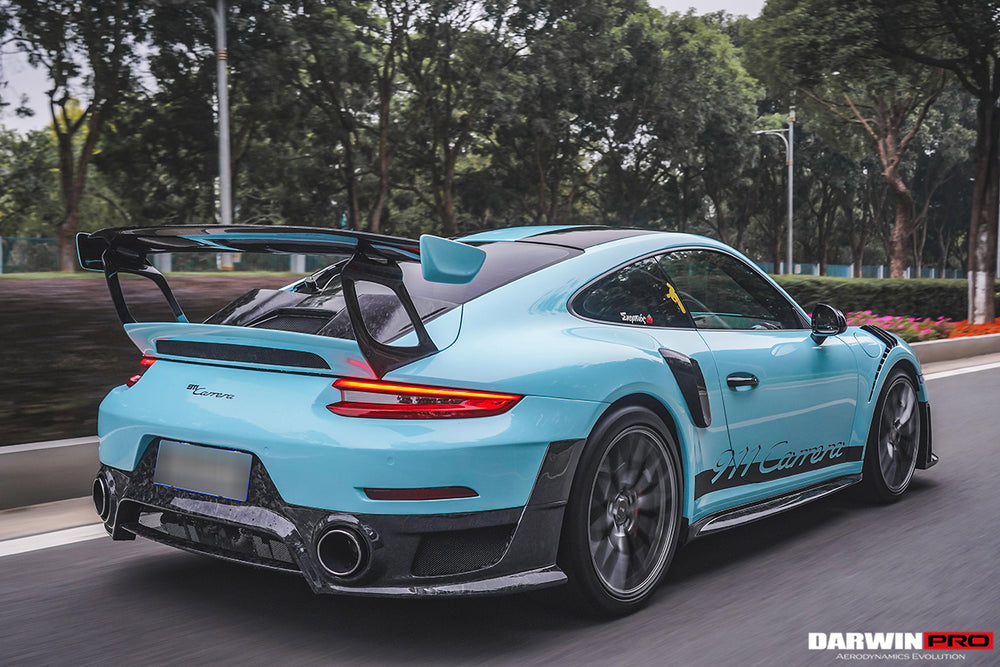 DarwinPRO 2016-2019 Porsche 911 991.2 Carrera & S GT2RS Style Partial Carbon Fiber Rear Bumper - DarwinPRO Aerodynamics