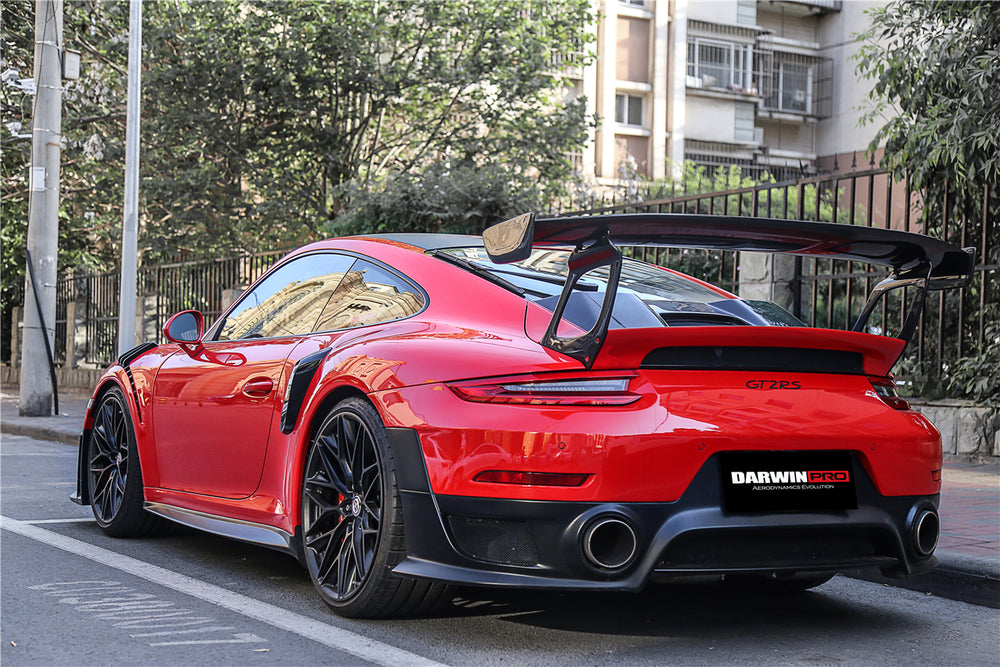 DarwinPRO 2016-2019 Porsche 911 991.2 Carrera & S GT2RS Style Partial Carbon Fiber Rear Bumper - DarwinPRO Aerodynamics