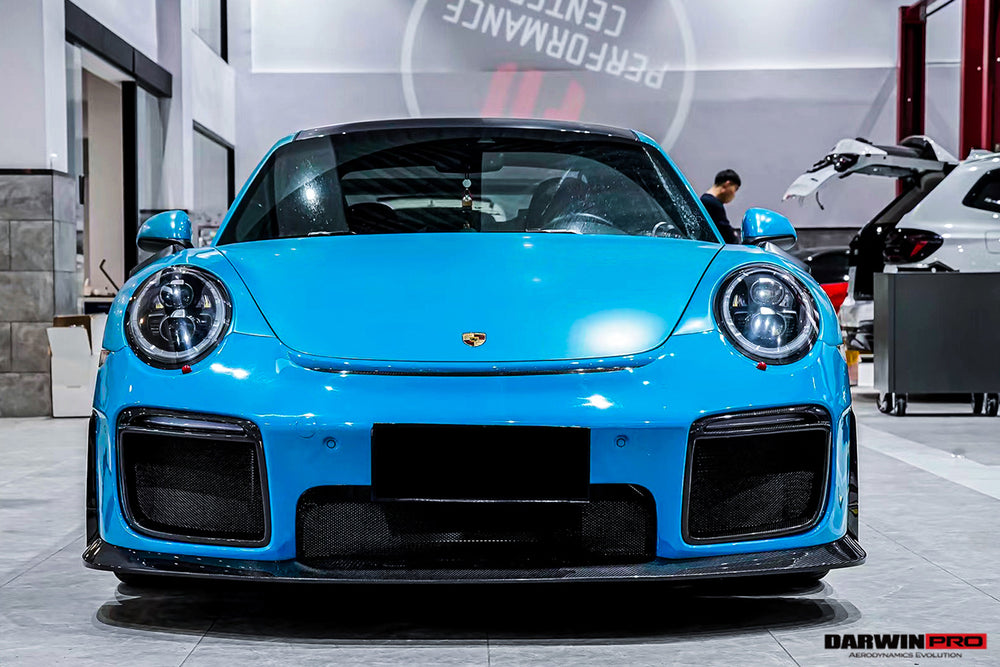 DarwinPRO 2016-2019 Porsche 911 991.2 Carrera &Targa 4 & 4S GT2RS Style Partial Carbon Fiber Front Bumper - DarwinPRO Aerodynamics