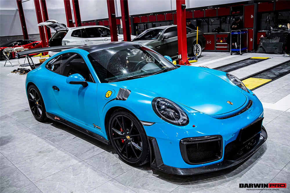DarwinPRO 2016-2019 Porsche 911 991.2 Carrera &Targa 4 & 4S GT2RS Style Partial Carbon Fiber Front Bumper - DarwinPRO Aerodynamics