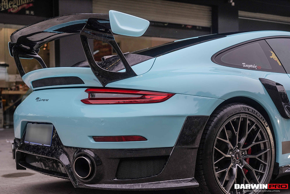 DarwinPRO 2016-2019 Porsche 911 991.2 Carrera & S GT2RS Style Partial Carbon Fiber Rear Bumper - DarwinPRO Aerodynamics