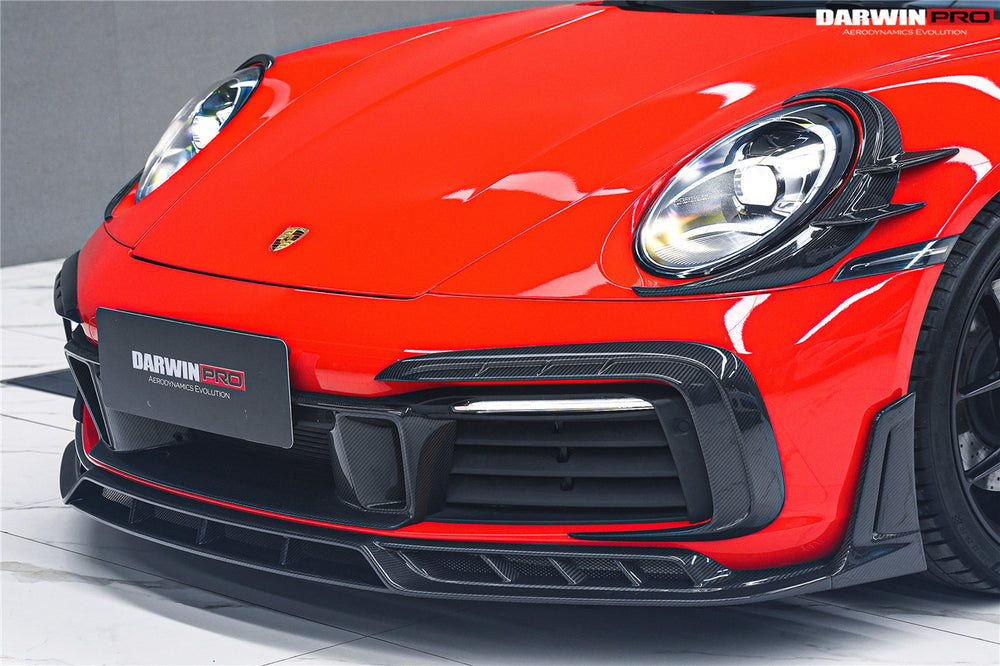 Darwinpro 2019-2024 Porsche 911 992 Carrera S 4 4S Targa Cabriolet BKSSII Style Front Bumper Lip Splitter