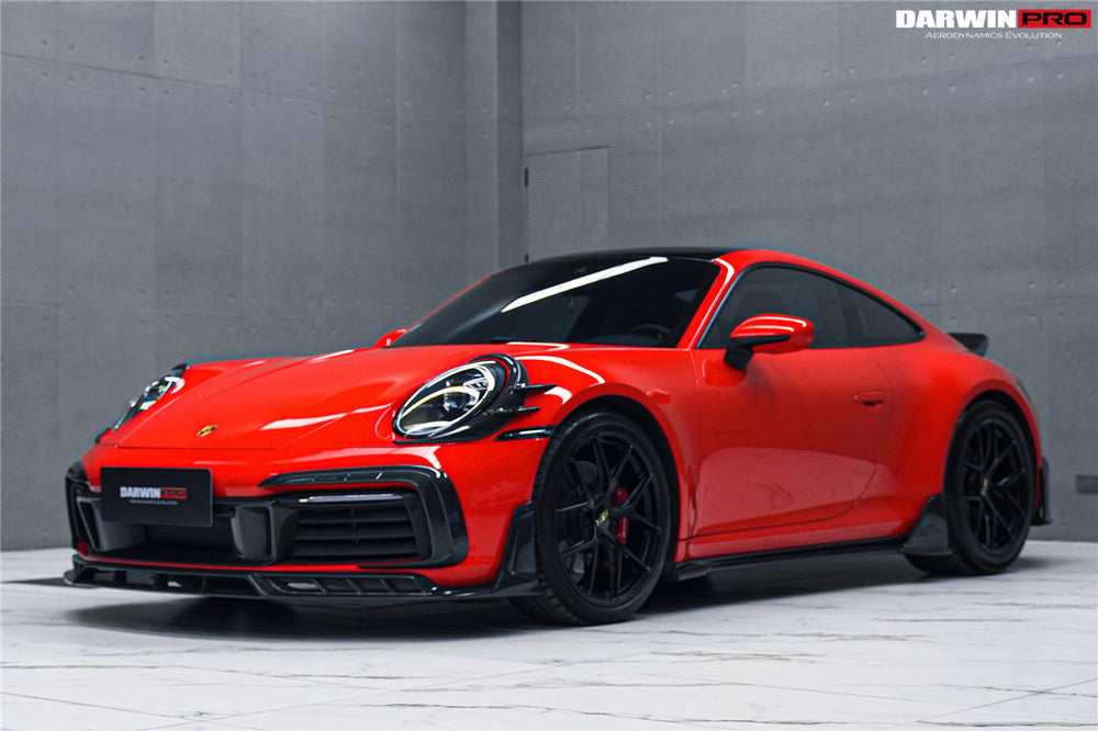Darwinpro 2019-2024 Porsche 911 992 Carrera S 4 4S Targa Cabriolet BKSSII Style Front Bumper Lip Splitter