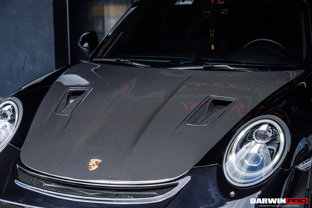 DarwinPRO 2012-2019 Porsche 991 Carrera S & Targa 4 & 4s GT2RS Style Carbon Fiber Hood - DarwinPRO Aerodynamics