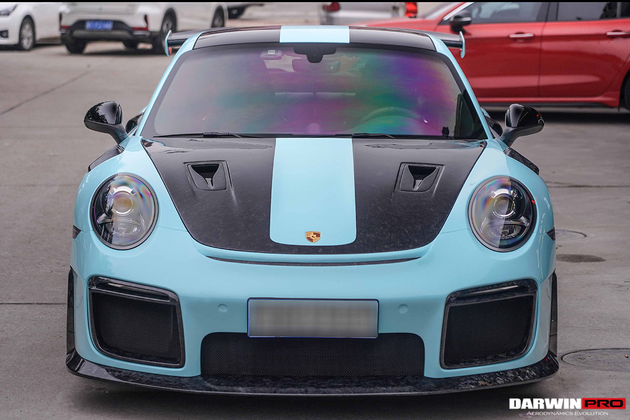 DarwinPRO 2012-2019 Porsche 991 Carrera S & Targa 4 & 4s GT2RS Style Carbon Fiber Hood - DarwinPRO Aerodynamics