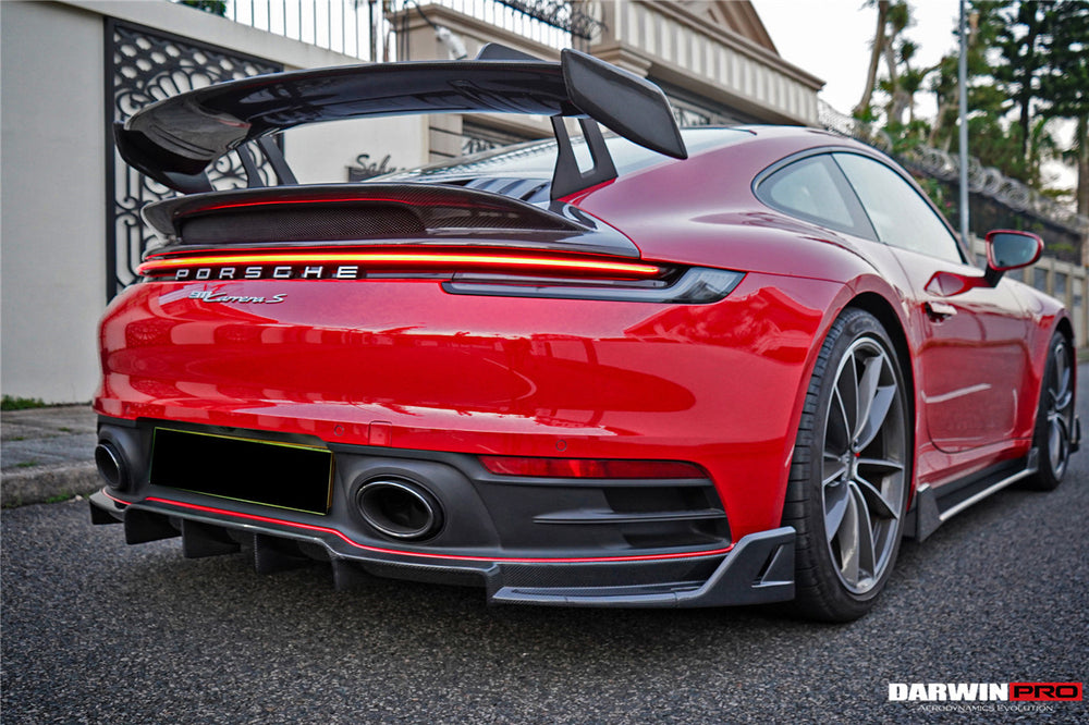 2019-2024 Porsche 911 992 Carbon Fiber Rear Lip DarwinPRO (BKSS) Fits ...
