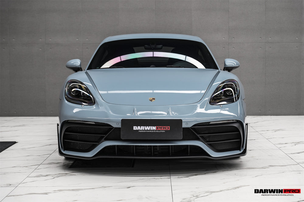 DarwinPRO 2020-2024 Porsche 718 Cayman & Boxster BKSS Style Part Carbon Fiber Front Bumper With ACC Hole - DarwinPRO Aerodynamics