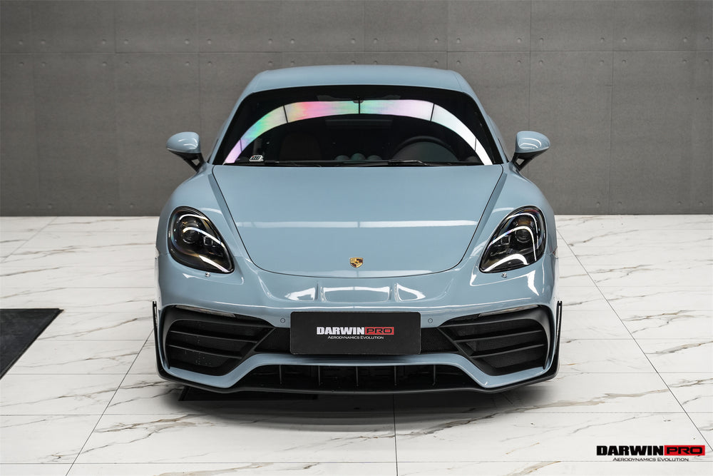 DarwinPRO 2020-2024 Porsche 718 Cayman & Boxster BKSS Style Part Carbon Fiber Front Bumper With ACC Hole - DarwinPRO Aerodynamics