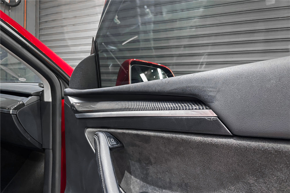 2020-2023 Tesla Model 3 Y OEM Style Autoclave Carbon Fiber Door Trim Interior Replacement