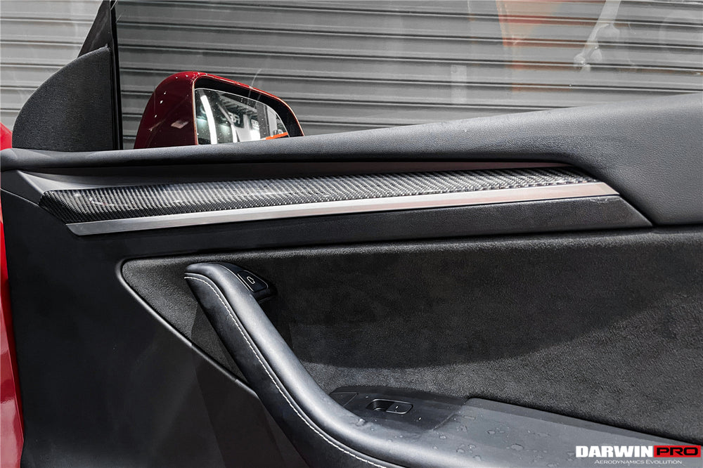 2020-2023 Tesla Model 3 Y OEM Style Autoclave Carbon Fiber Door Trim Interior Replacement