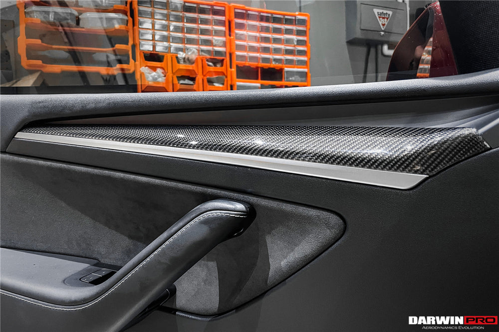 2020-2023 Tesla Model 3 Y OEM Style Autoclave Carbon Fiber Door Trim Interior Replacement