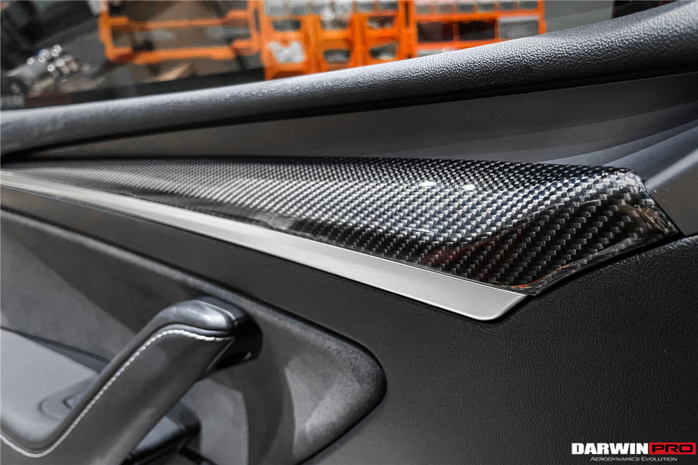 2020-2023 Tesla Model 3 Y OEM Style Autoclave Carbon Fiber Door Trim Interior Replacement