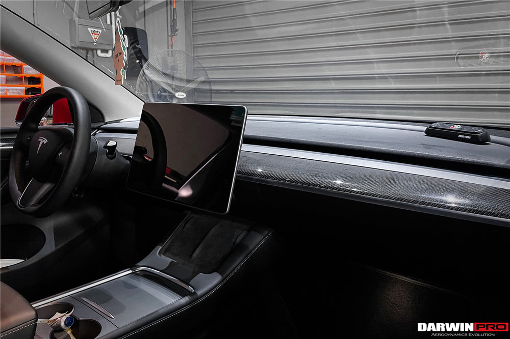 2020-2023 Tesla Model 3 Y OEM Style Autoclave Carbon Fiber Dashboard Trim Interior Replacement