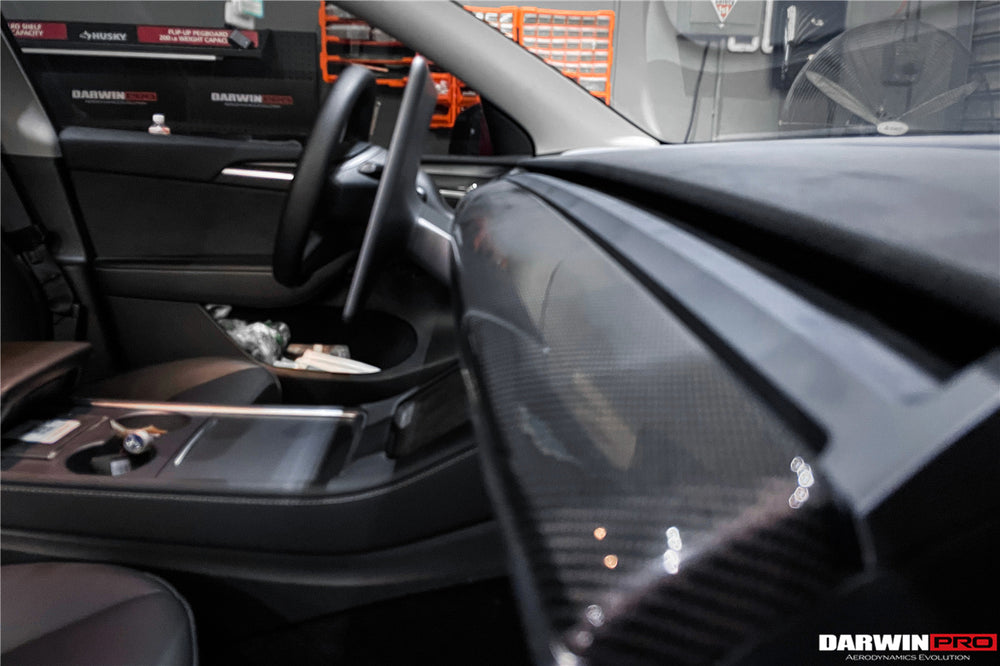 2020-2023 Tesla Model 3 Y OEM Style Autoclave Carbon Fiber Dashboard Trim Interior Replacement