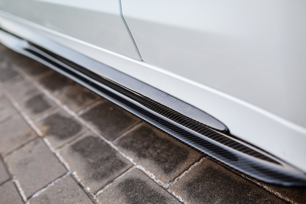 2015-2021 Mercedes Benz W205 C63 AMG C43 C Class Sedan Carbon Fiber Side Skirts Extension