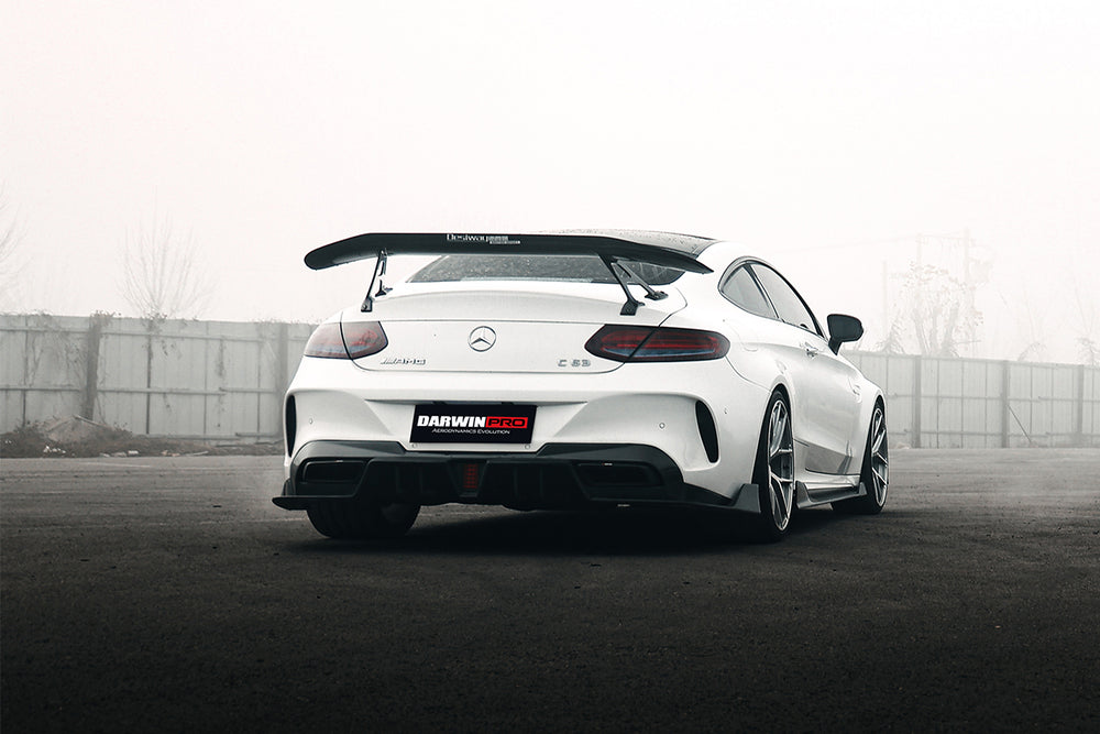 2015-2018 Mercedes Benz C-Class Coupe IMP Performance Partial Carbon Fiber Rear Bumper - DarwinPRO Aerodynamics