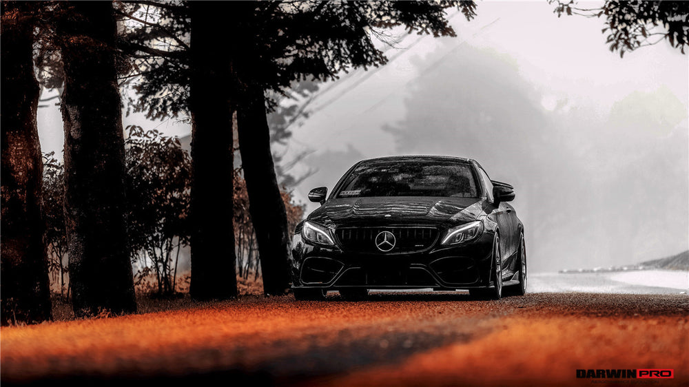 2015-2021 Mercedes Benz W205 C63 C63S AMG Coupe IMP Performance Partial Carbon Fiber Front Bumper With Grille & Canards - DarwinPRO Aerodynamics