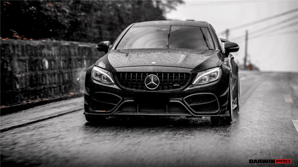 2015-2021 Mercedes Benz W205 C63 C63S AMG Coupe IMP Performance Partial Carbon Fiber Front Bumper With Grille & Canards - DarwinPRO Aerodynamics