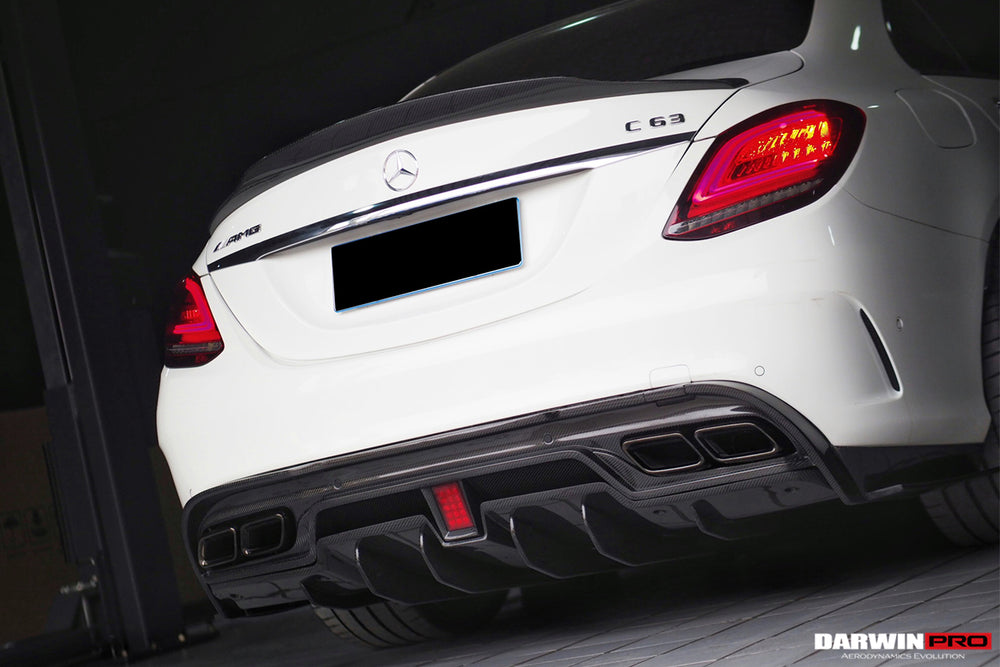 2015-2021 Mercedes Benz W205 C63 S AMG Sedan IMP Performance Carbon Fiber Rear Diffuser with Caps