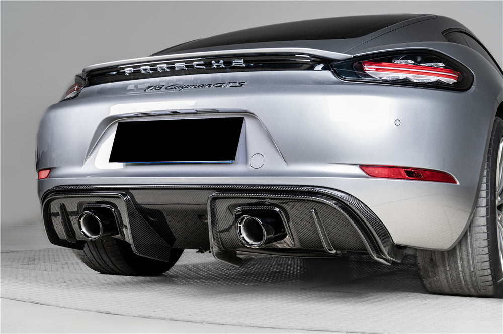 Prosche 718 Rear 2016-2025 Porsche 718 Cayman Boxster GT4RS Style Autoclave Carbon Fiber ...