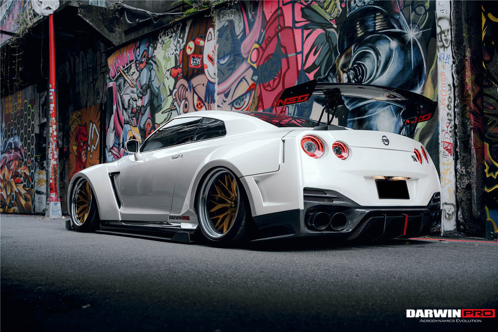 DarwinPRO 2008-2022 Nissan GTR R35 CBA & DBA & EBA BKSSII Style Rear Bumper with Diffuser & LED Light