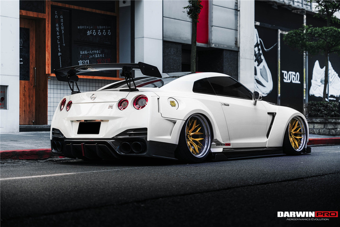DarwinPRO 2008-2023 Nissan GTR R35 CBA DBA EBA BKSSII Style Rear Bumper with Diffuser Undertray And LED Light - DarwinPRO Aerodynamics