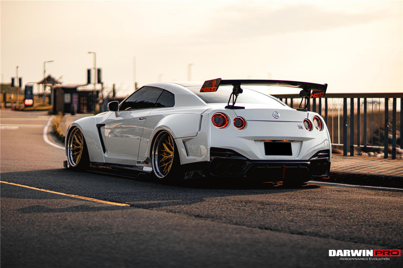 DarwinPRO 2008-2023 Nissan GTR R35 CBA DBA EBA BKSSII Style Rear Bumper with Diffuser Undertray And LED Light - DarwinPRO Aerodynamics