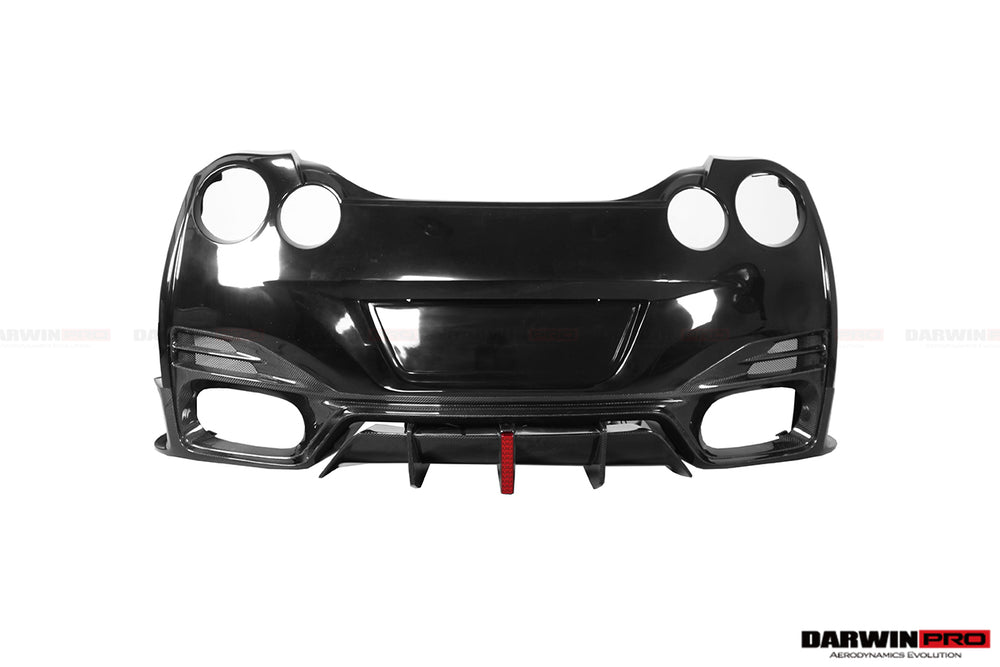 DarwinPRO 2008-2023 Nissan GTR R35 CBA DBA EBA BKSSII Style Rear Bumper with Diffuser Undertray And LED Light - DarwinPRO Aerodynamics
