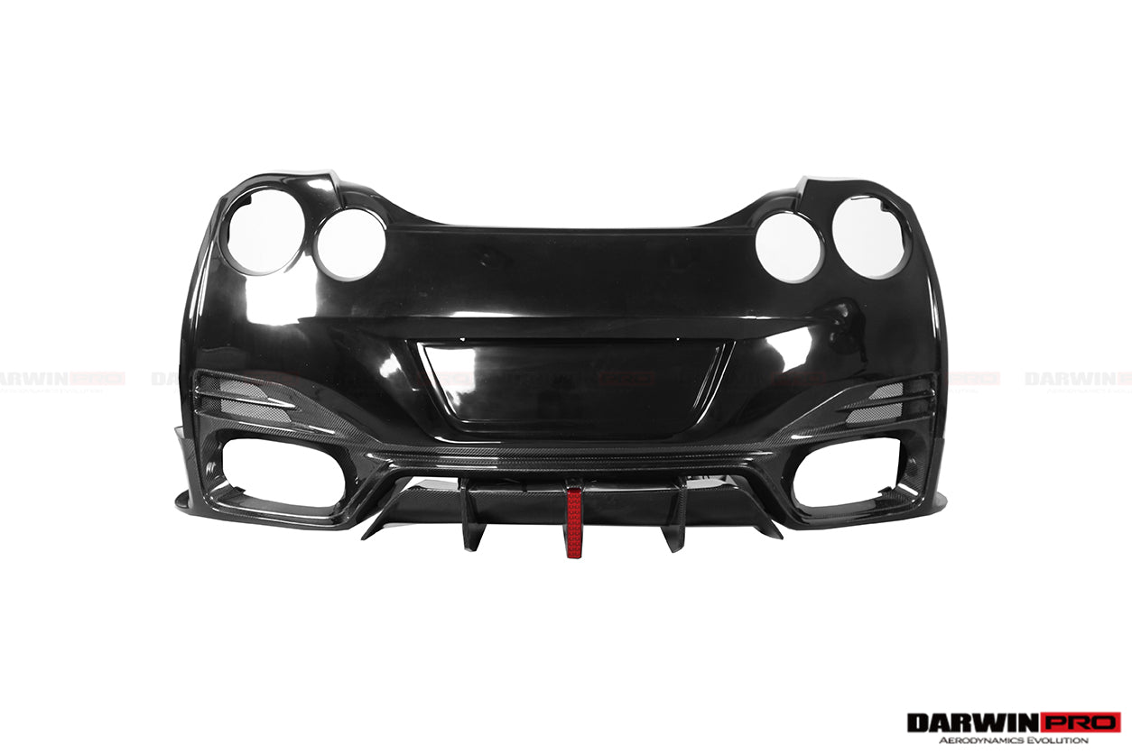 DarwinPRO 2008-2023 Nissan GTR R35 CBA DBA EBA BKSSII Style Rear Bumper with Diffuser Undertray And LED Light - DarwinPRO Aerodynamics
