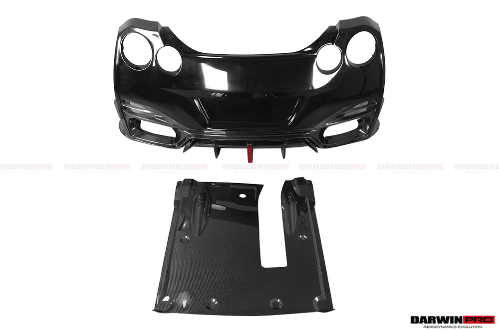 DarwinPRO 2008-2023 Nissan GTR R35 CBA DBA EBA BKSSII Style Rear Bumper with Diffuser Undertray And LED Light - DarwinPRO Aerodynamics