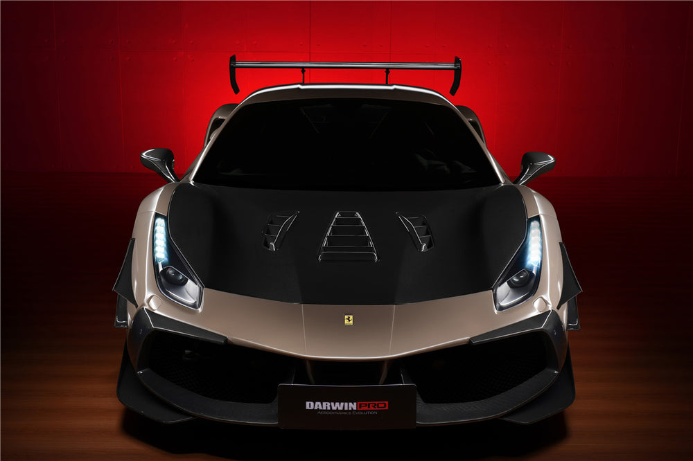 DarwinPRO 2015-2020 Ferrari 488 GTB & Spyder Challenge Evo Modena Style Hood - DarwinPRO Aerodynamics