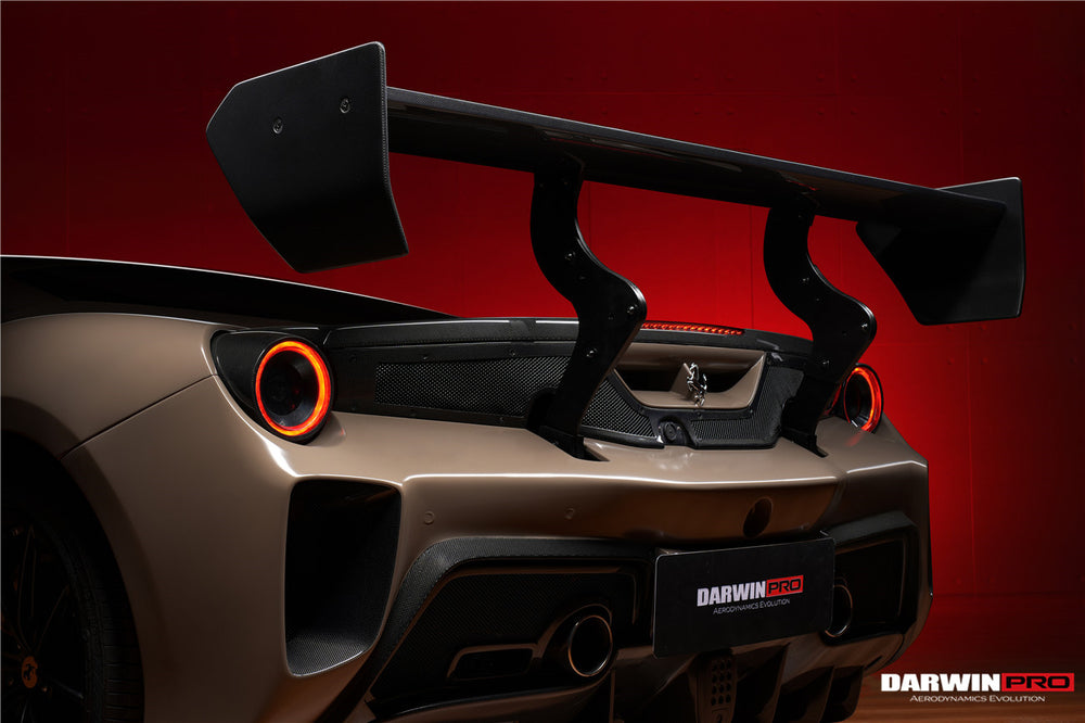 DarwinPRO 2015-2020 Ferrari 488 GTB Challenge Evo Modena Style Rear Bumper With Deck Lid Wing & Diffuser