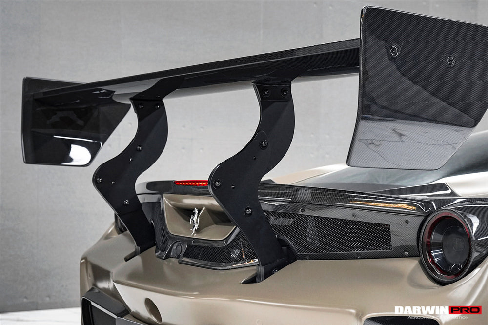 DarwinPRO 2015-2020 Ferrari 488 GTB Challenge Evo Modena Style Rear Bumper With Deck Lid Wing & Diffuser & Wing