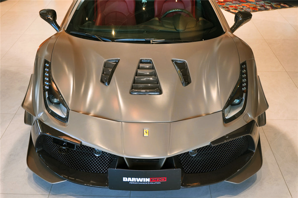 2015-2020 Ferrari 488 GTB & Spyder Challenge Evo Modena Style Hood - DarwinPRO Aerodynamics