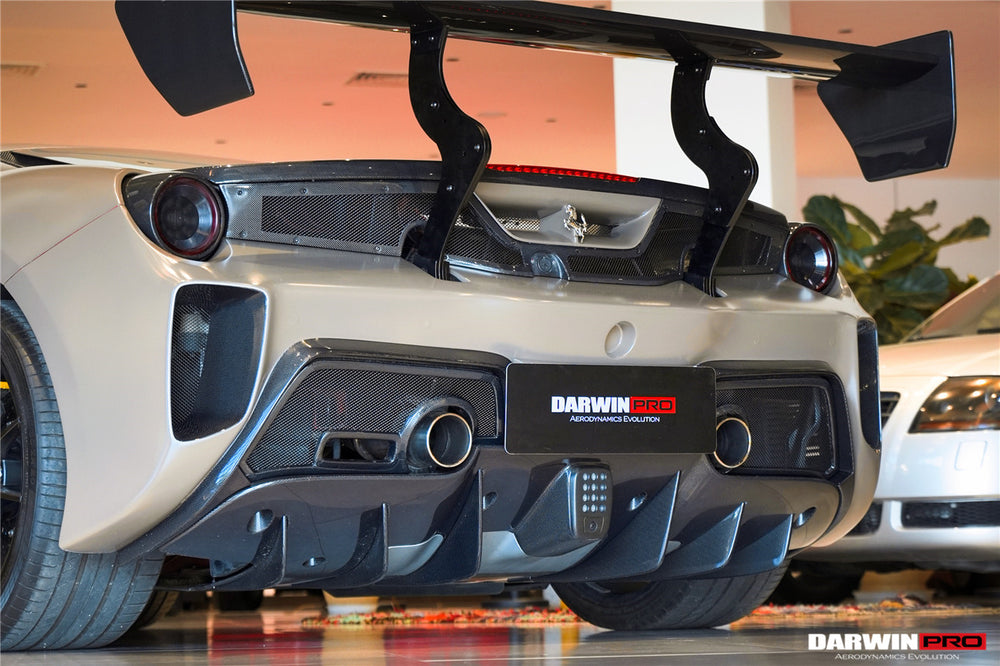 DarwinPRO 2015-2020 Ferrari 488 GTB Challenge Evo Modena Style Rear Bumper With Deck Lid Wing & Diffuser