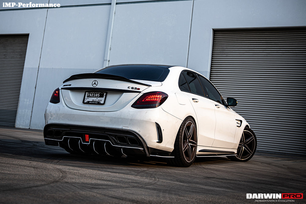 2015-2021 Mercedes Benz W205 C63 S AMG Sedan IMP Performance Carbon Fiber Rear Diffuser with Caps