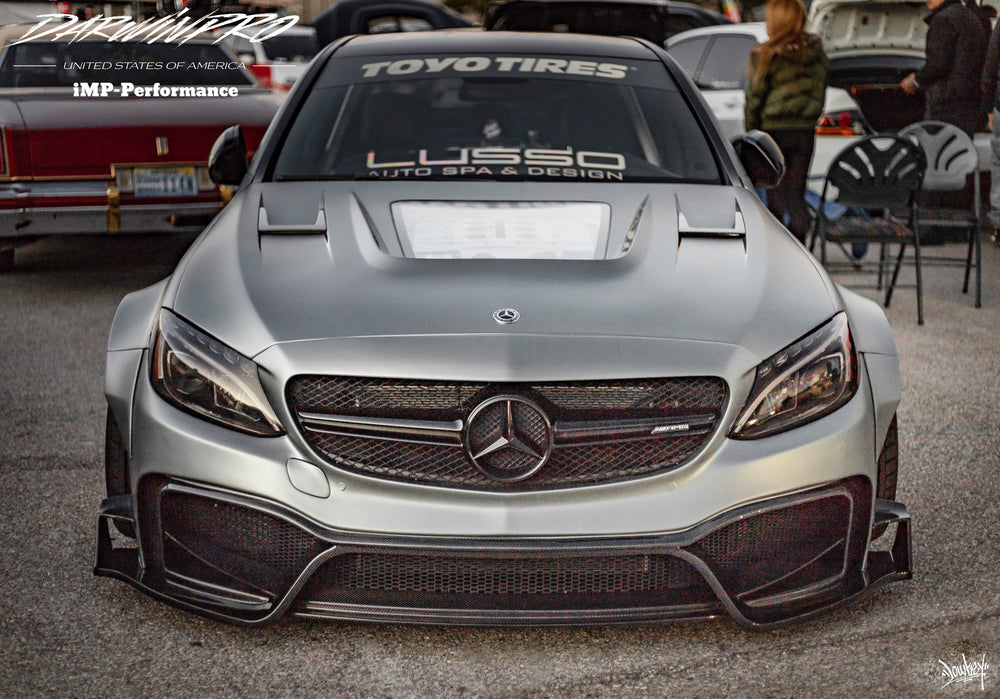 2015-2021 Mercedes Benz W205 C63 S AMG Sedan IMP Performance Partial Carbon Fiber front bumper