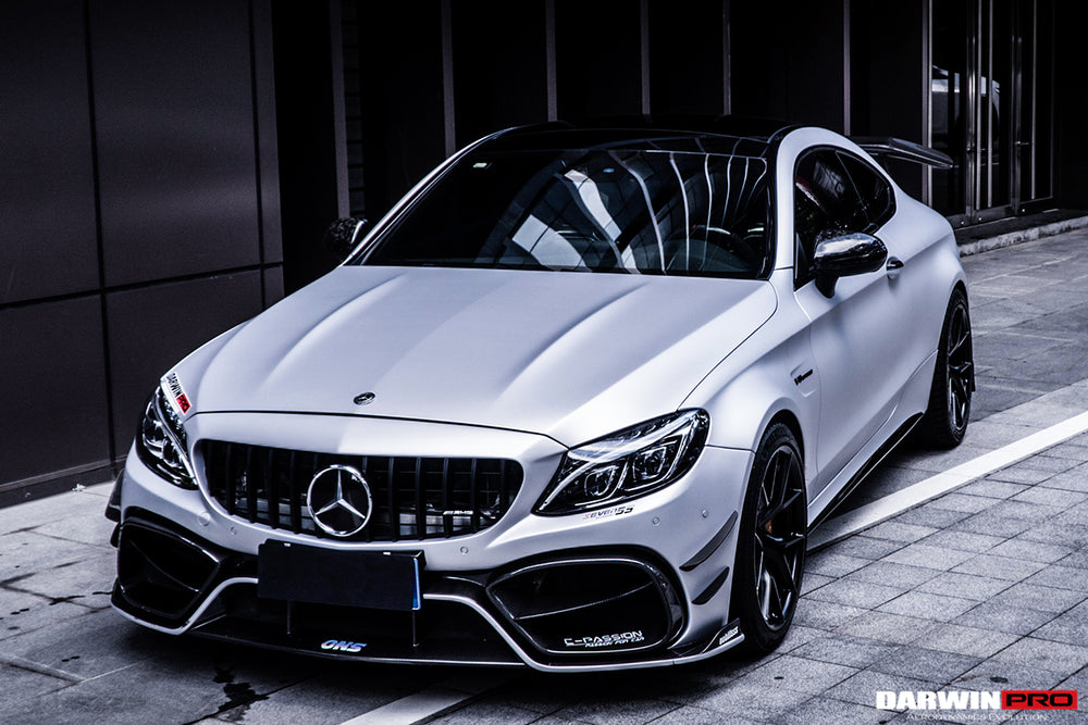 2015-2021 Mercedes Benz W205 C63 C63S AMG Coupe IMP Performance Partial Carbon Fiber Front Bumper With Grille & Canards - DarwinPRO Aerodynamics